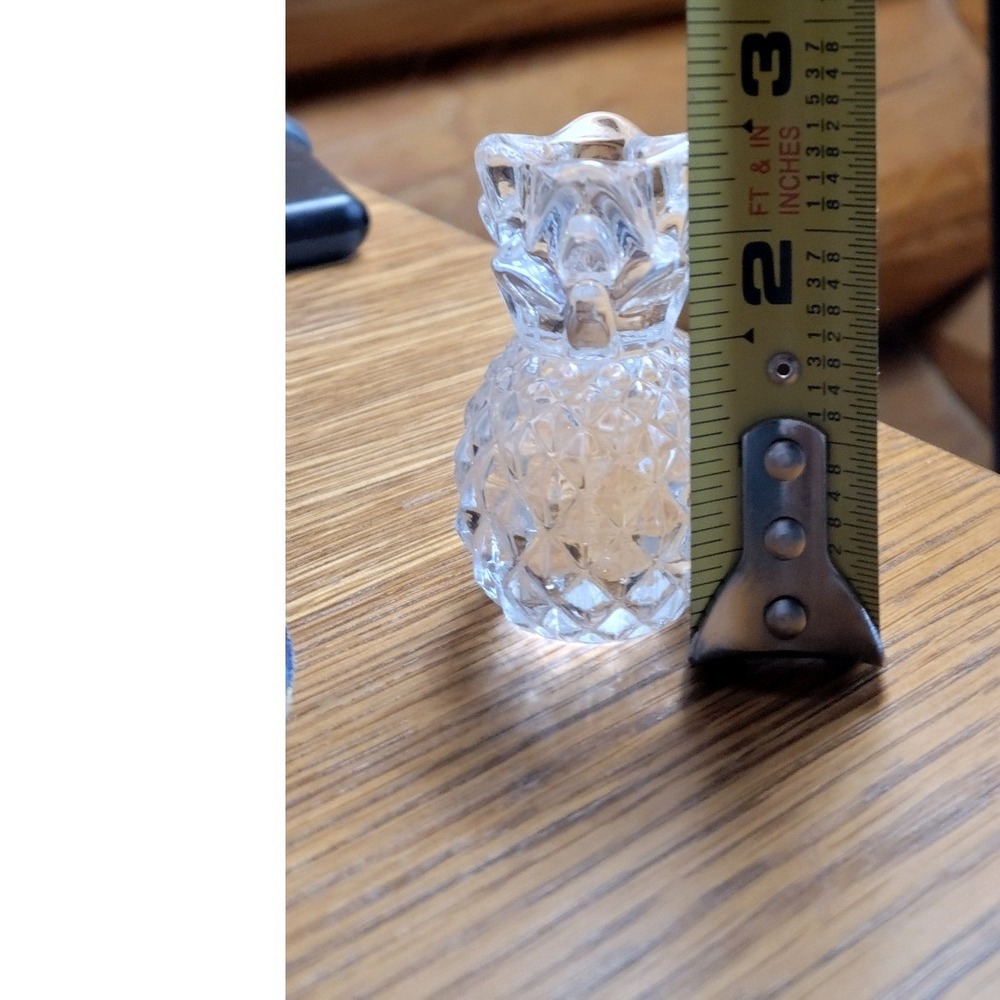 Vintage Williams Sonoma Clear Glass Pineapple Taper Candle Holder 3 Inch - Picture 7 of 7